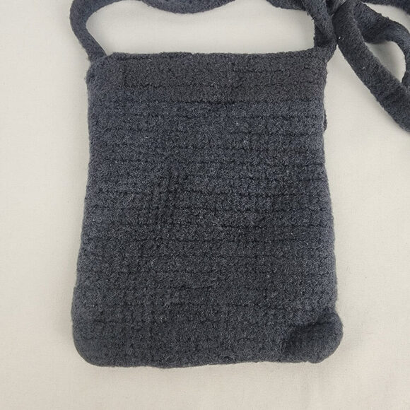 Grey Knit Top Flap Crossbody Purse - Picture 4 of 7